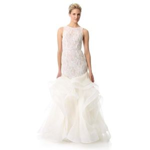 NWT Theia embroidered lace ruffle weddin